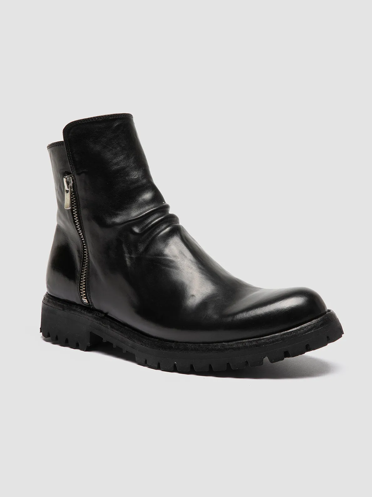 Refined touch Fresh Fit IKONIC 004 - Black Leather Zip Boots