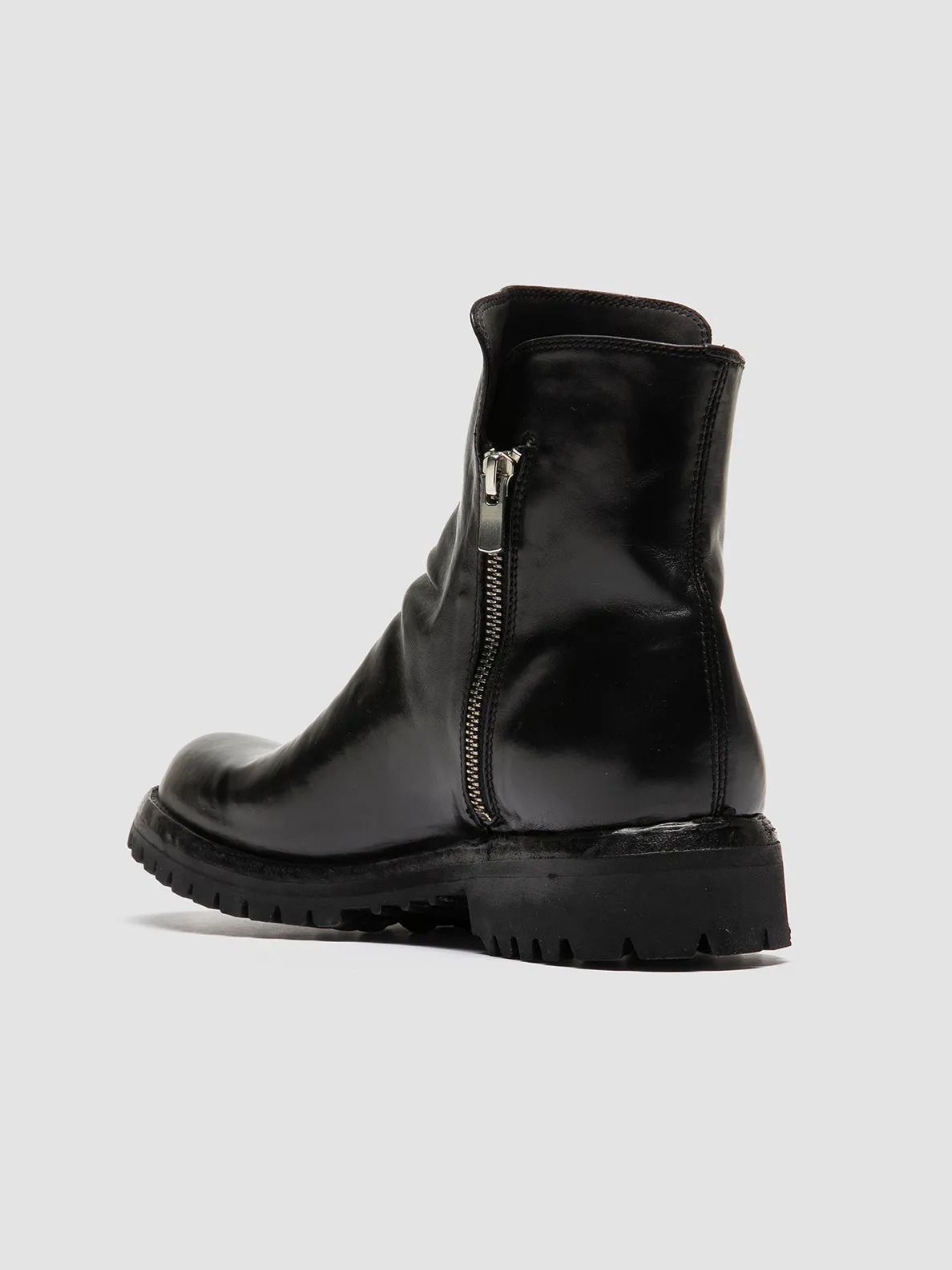 IKONIC 004 - Black Leather Zip Boots Athletic Footwear