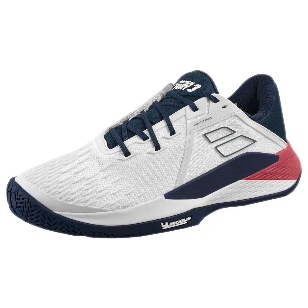 Tennis Court Babolat Men's Propulse Fury 3 - White/Estate Blue