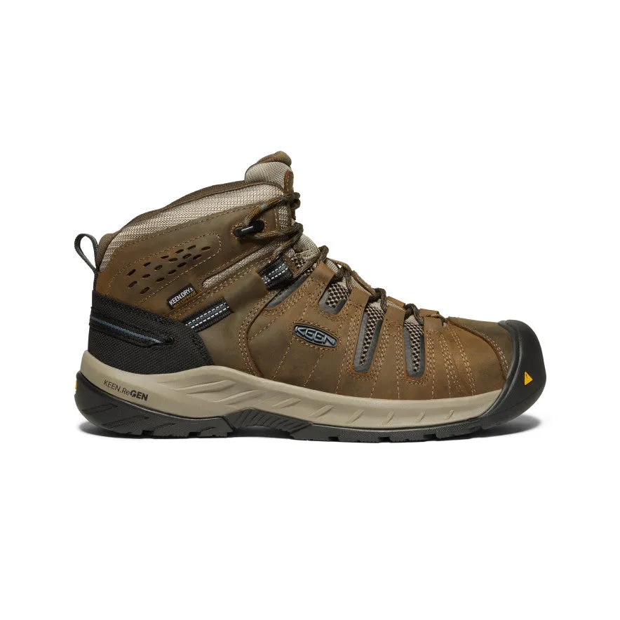 City Trek Bootie Cut Men's Flint II Waterproof Boot (Steel Toe)  |  Cascade Brown/Orion Blue