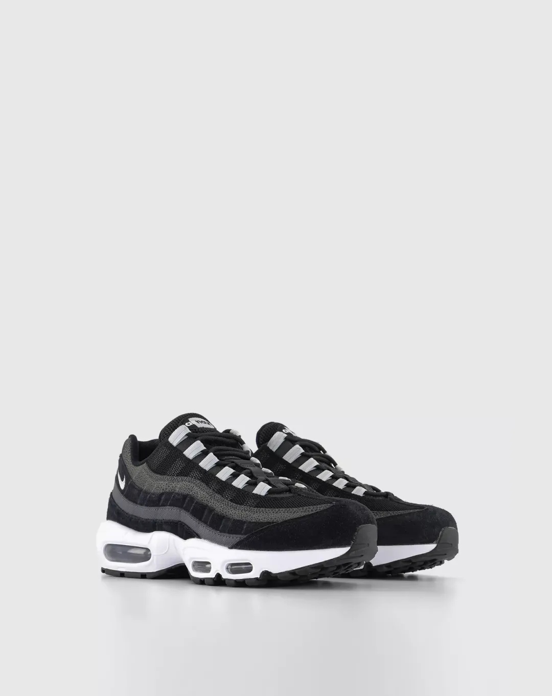 reinforced toe shoes supportive fabric shoes Nike Air Max 95 Black/Pure Platinum Sneakers