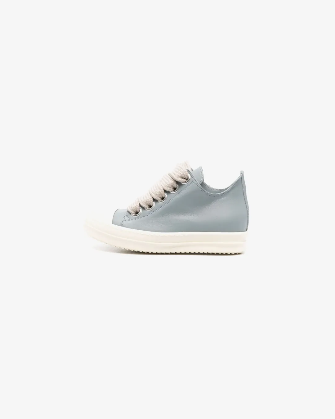 Rick Owens Jumbo Laced Low Top Sneakers in Pale Blue and Milk responsive midsole shoes