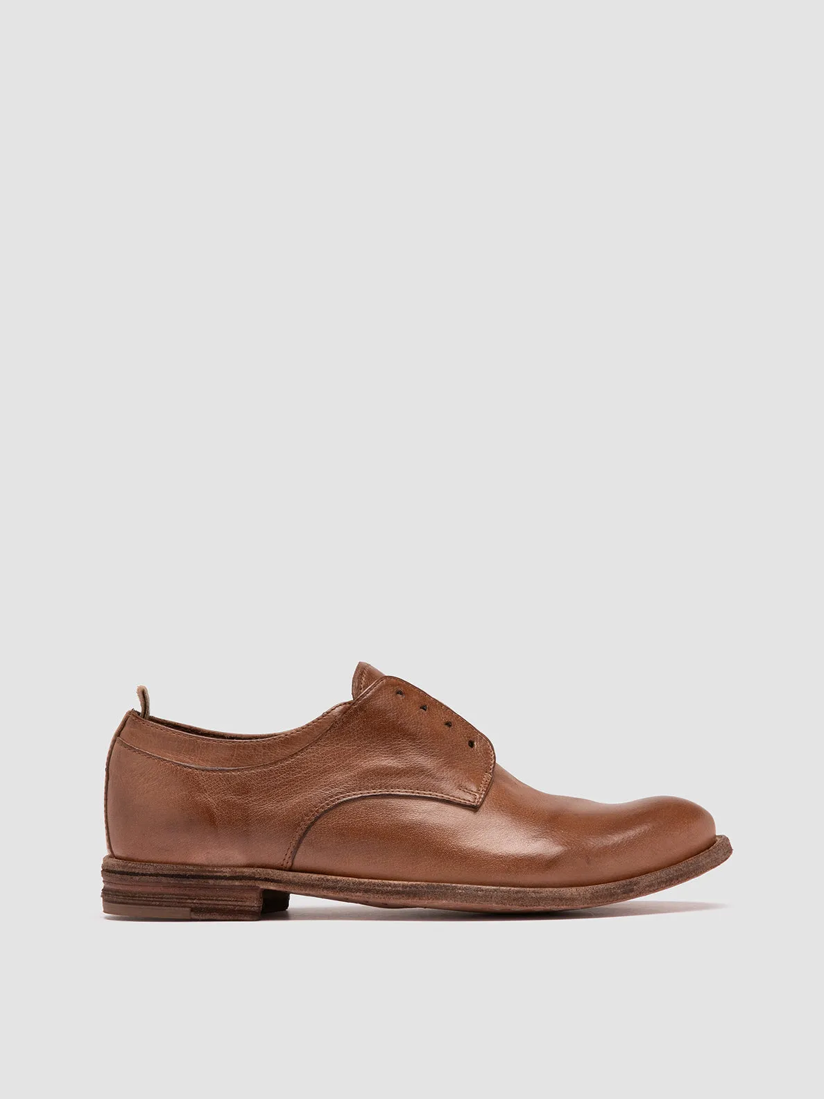 LEXIKON 501 - Brown Leather Derby Shoes Polished Style Lightweight Slim Fit