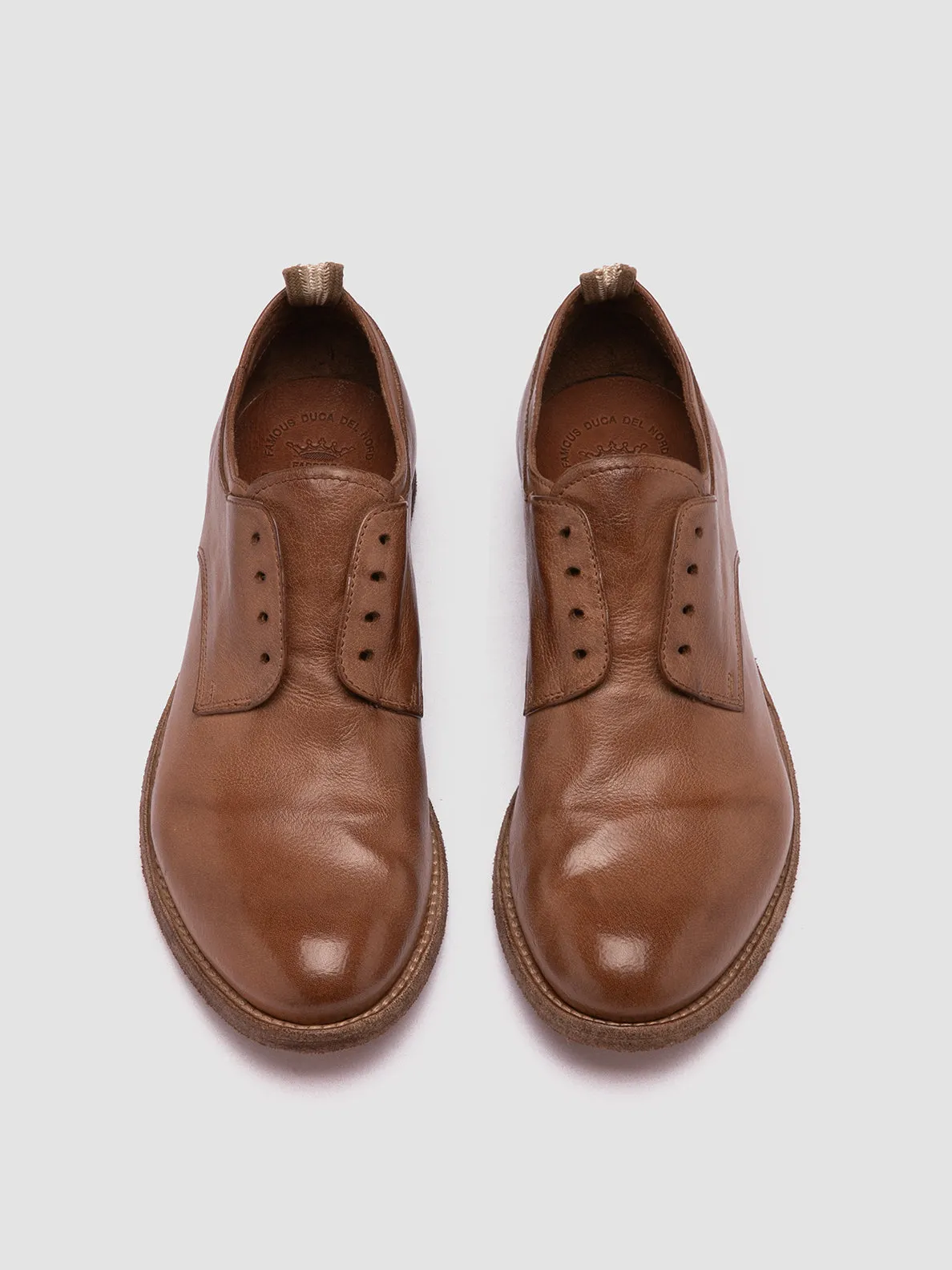 LEXIKON 501 - Brown Leather Derby Shoes Grass Hike