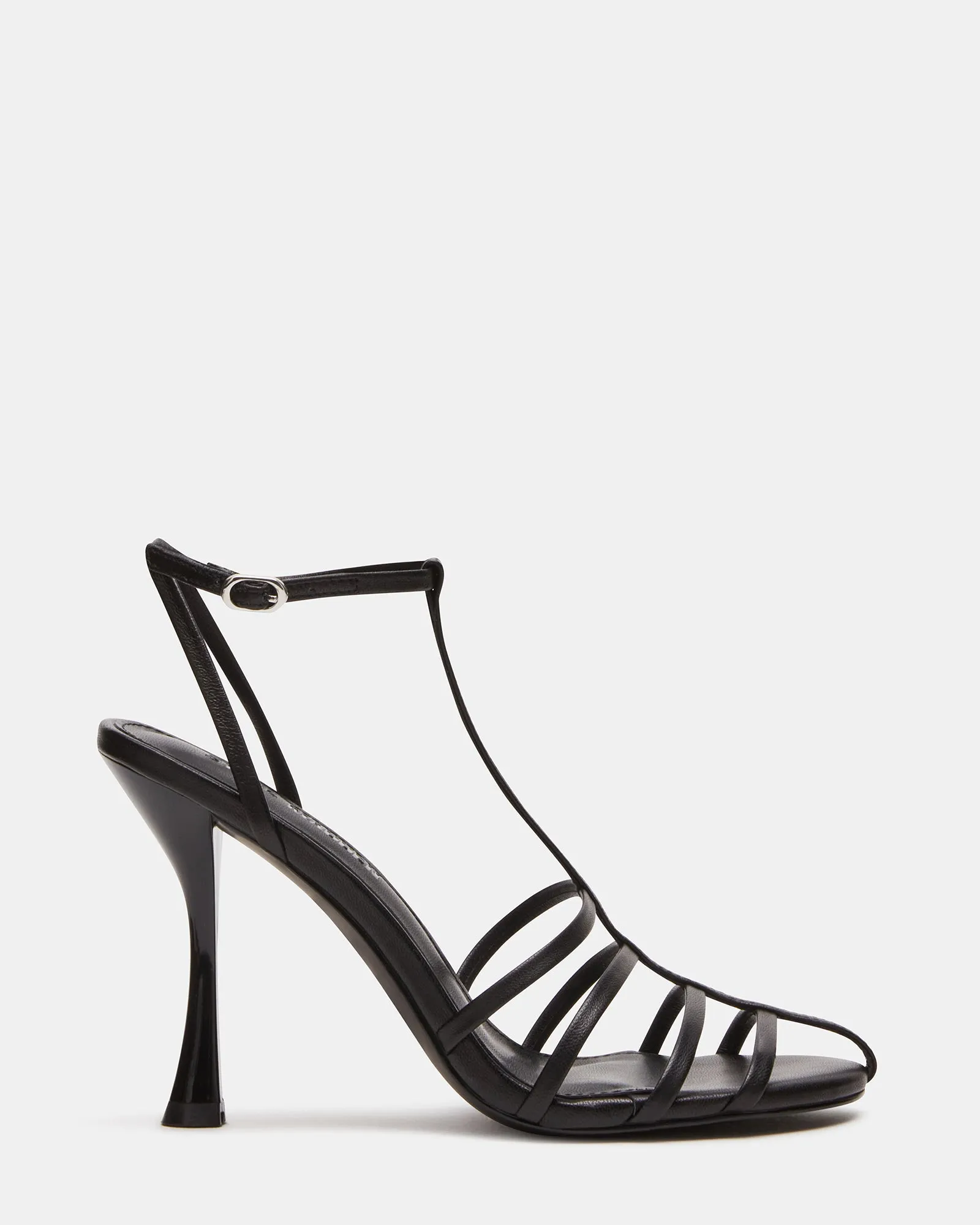 TILDAH BLACK LEATHER Holiday Heels