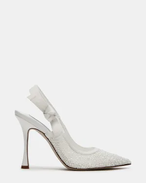 Customizable Fit Holiday Fashion Heels BRI WHITE LACE PEARL