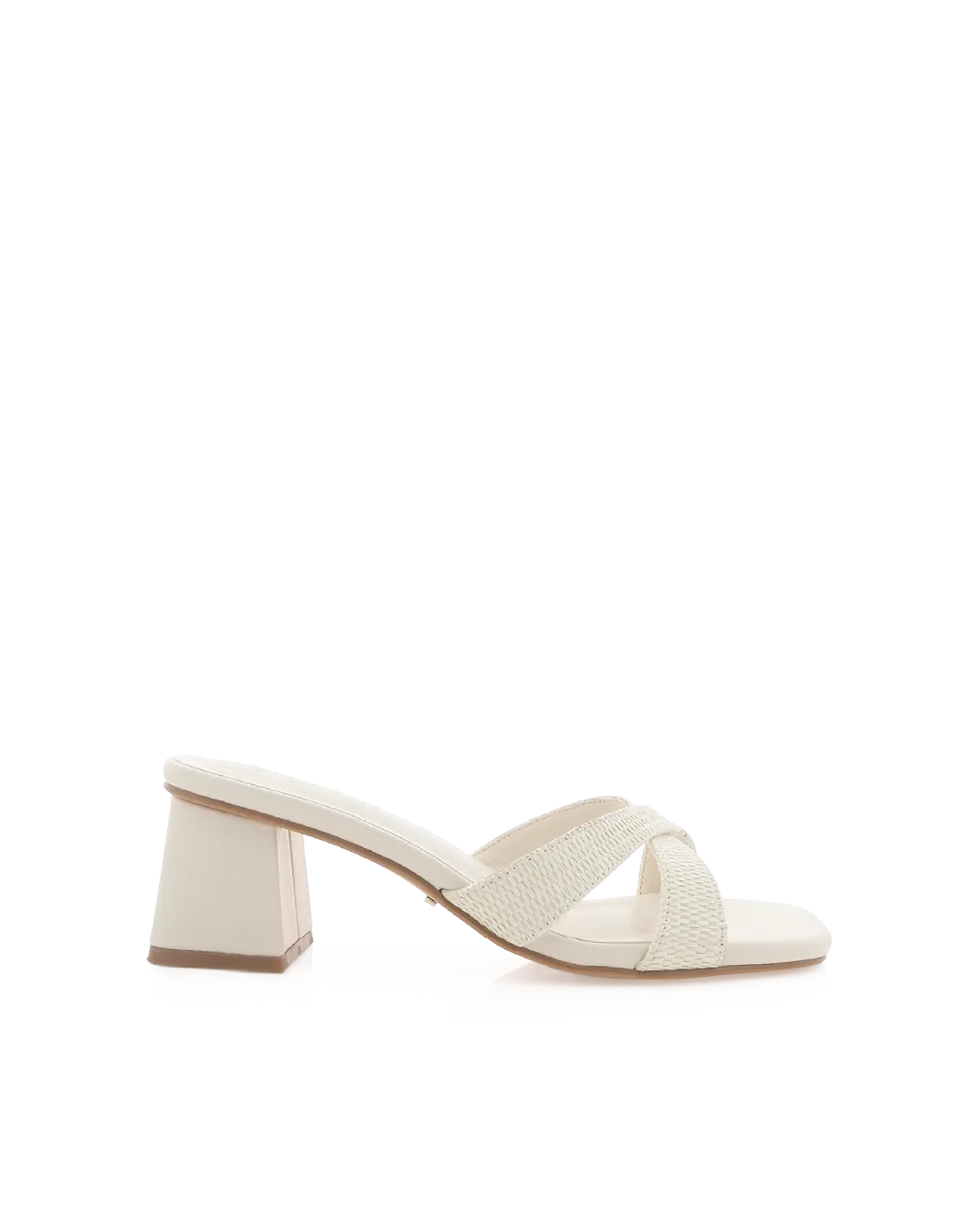 Comfortable Stiletto Sandals Pink Heels WILA - CREAM RAFFIA