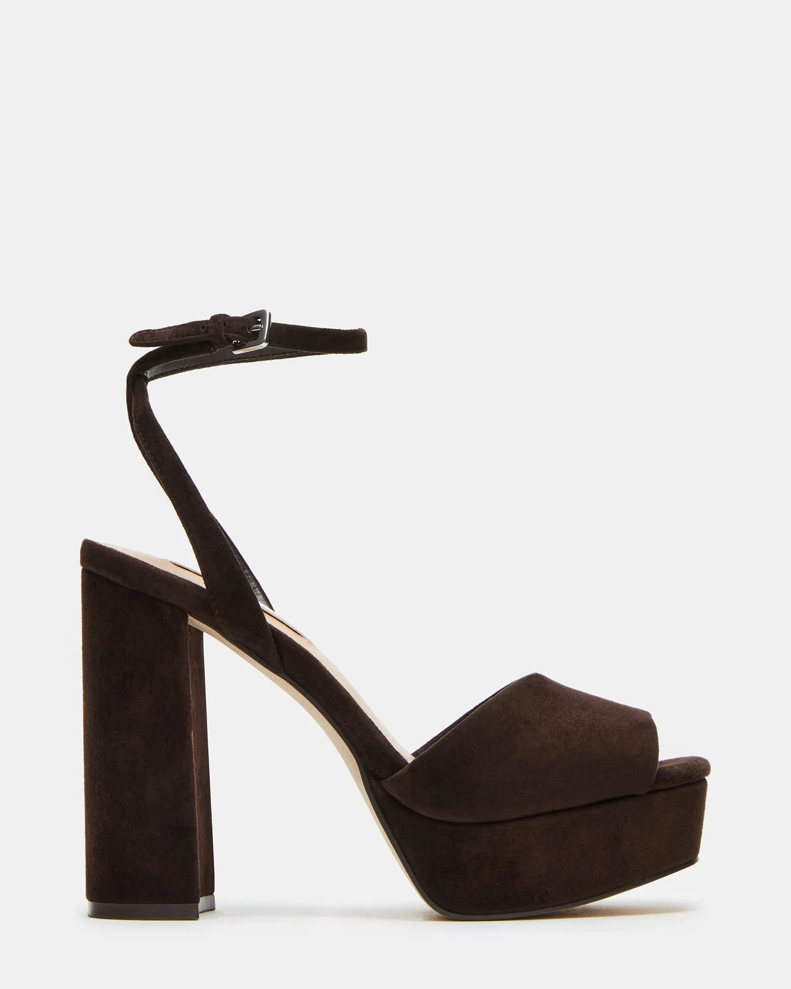 LOURDES CHOCOLATE BROWN SUEDE Wide fit Comfort Grip