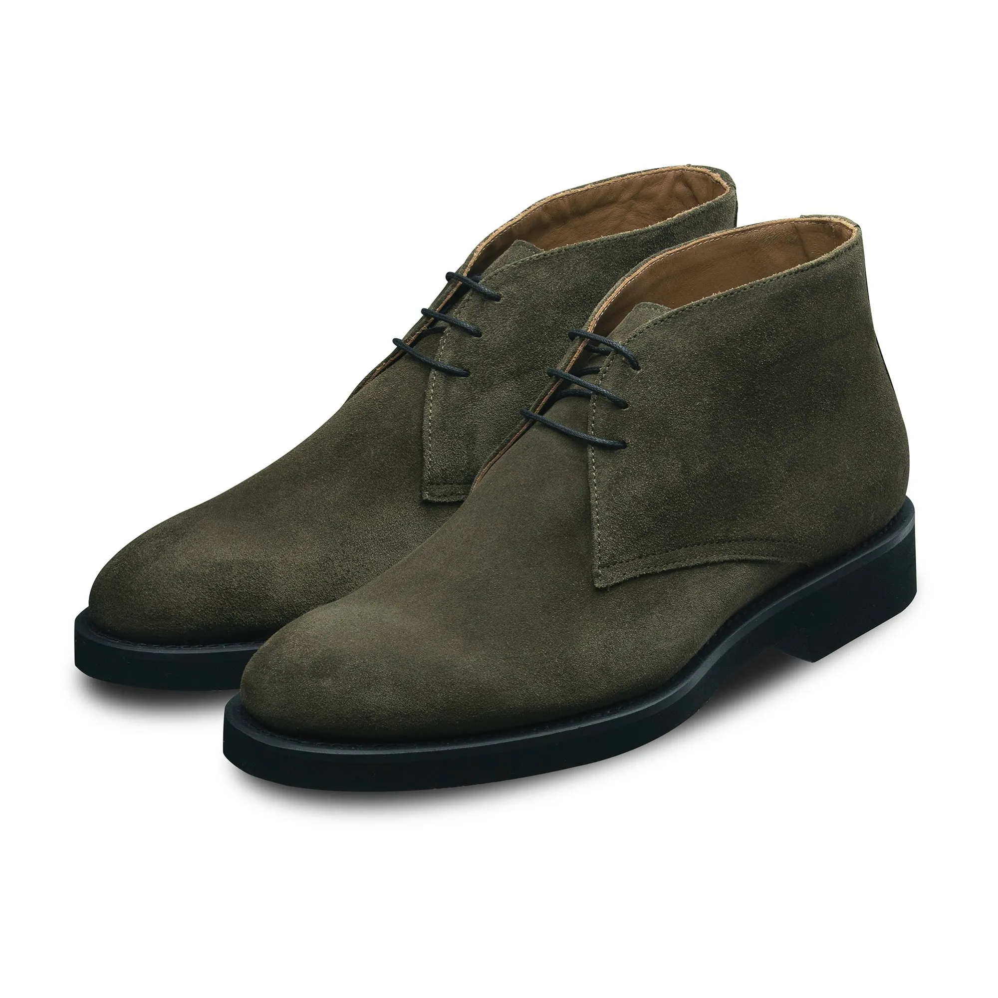 Refined Urban Fit Flexible Sleek Fit Bottines Chukka Saul 376 veau velours kaki