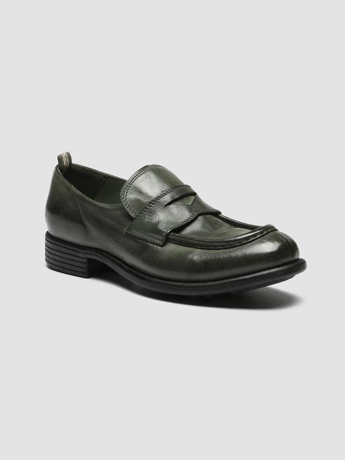 Indoor Step Practical Use CALIXTE 020 - Green Leather loafers