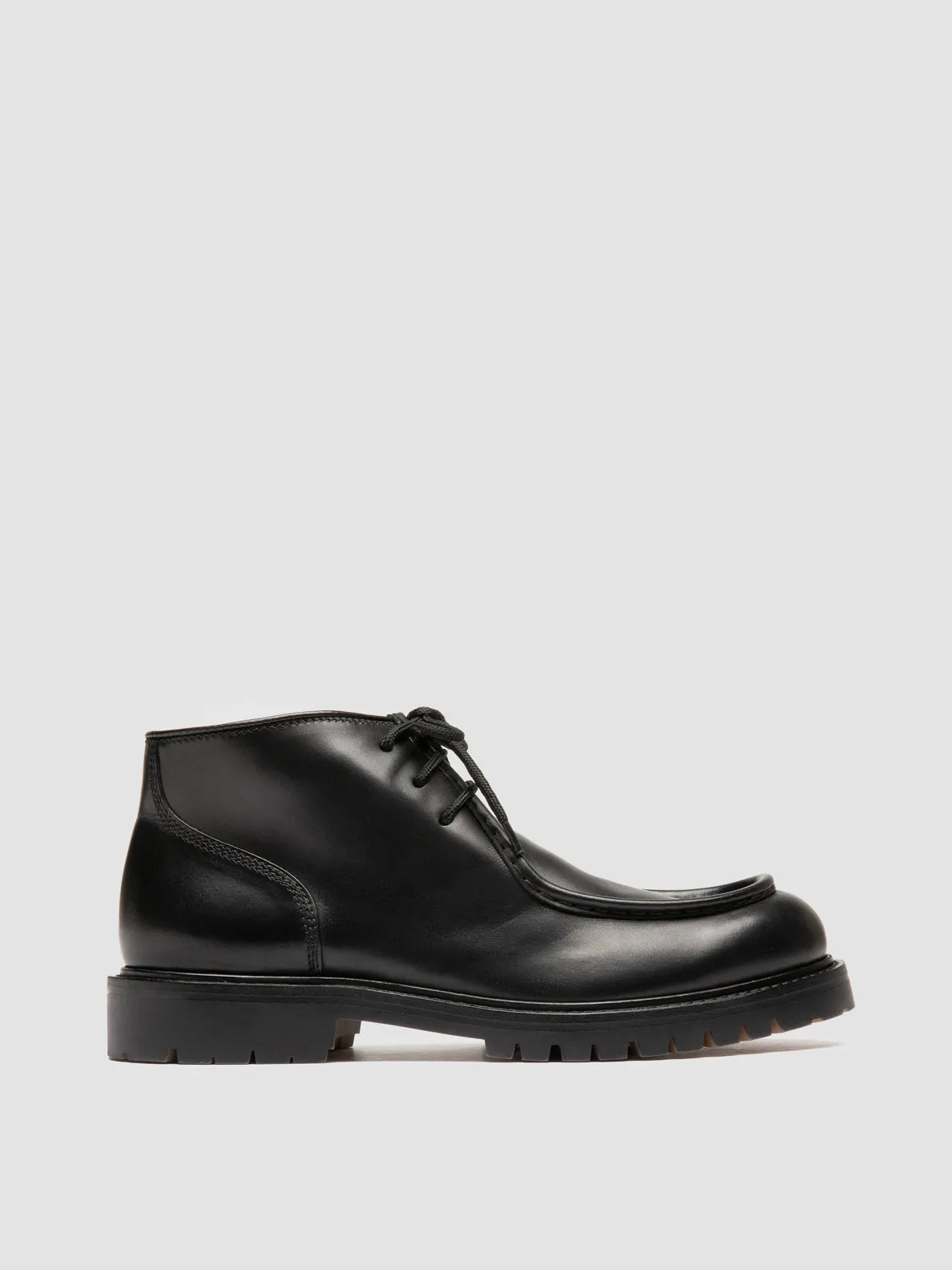 Stylish Modern Appeal Professional Step BOSS 018 - Black Leather Derby Shoes