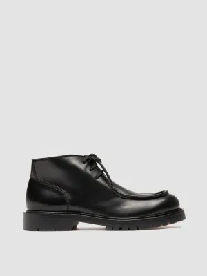 Stylish Modern Appeal Professional Step BOSS 018 - Black Leather Derby Shoes