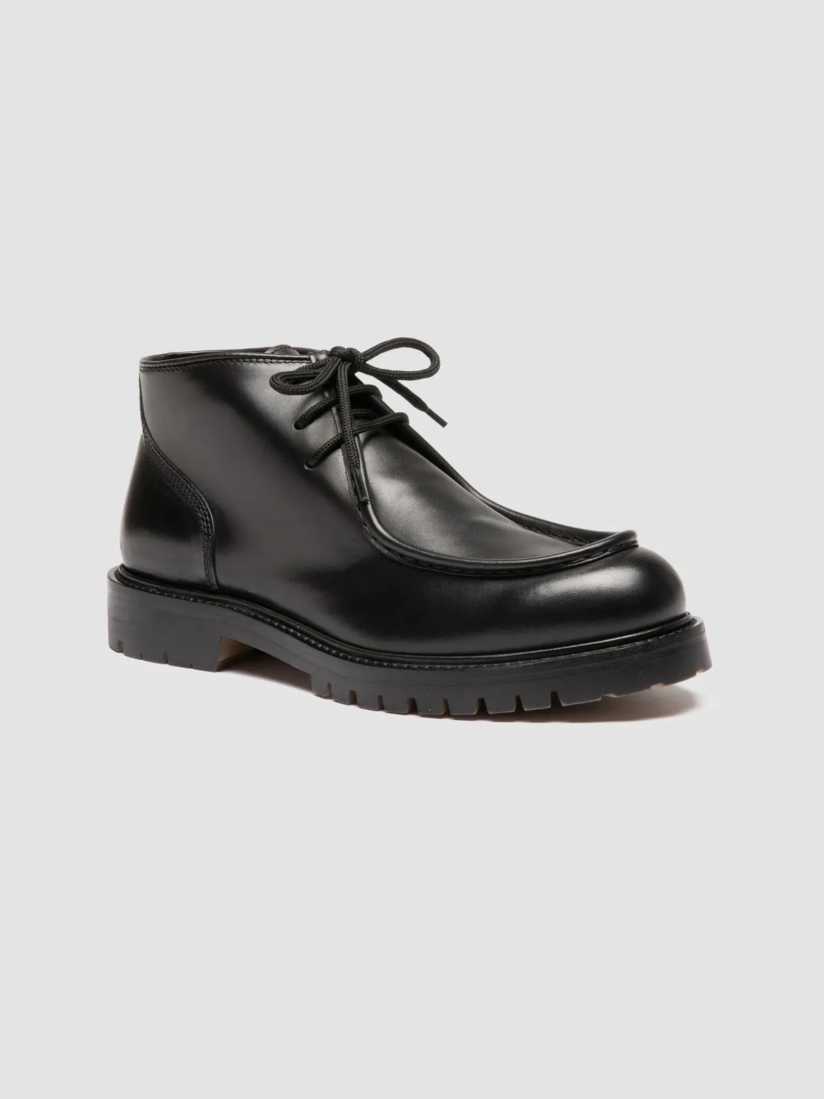 BOSS 018 - Black Leather Derby Shoes Speed-Friendly Outdoor Style