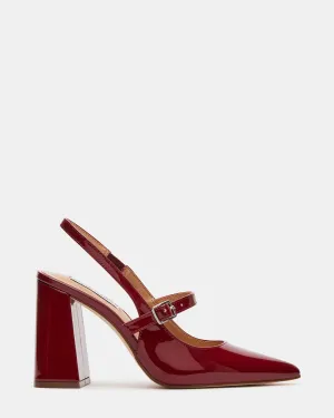 MAEGAN WINE PATENT Adjustable Heel Sandals Clear Sandals for Weddings