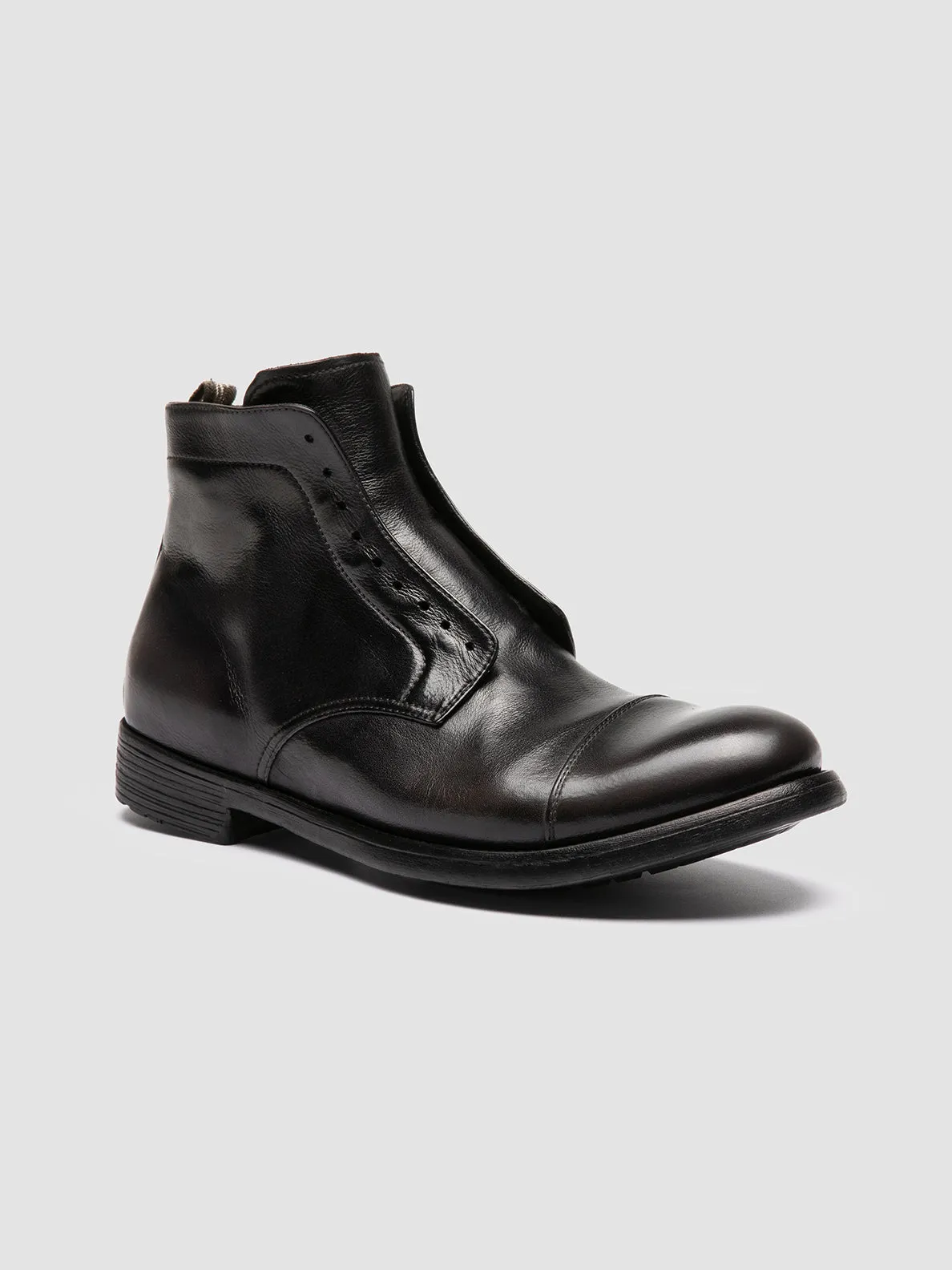 HIVE 005 - Grey Leather Zipped Boots Padded Support