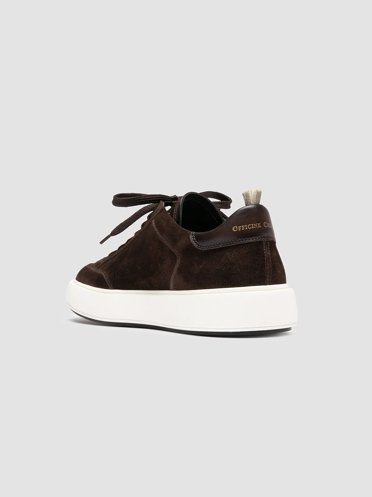 Sleek lines Structured Shoe SEQUEL 002 - Brown Suede and Leather Sneakers