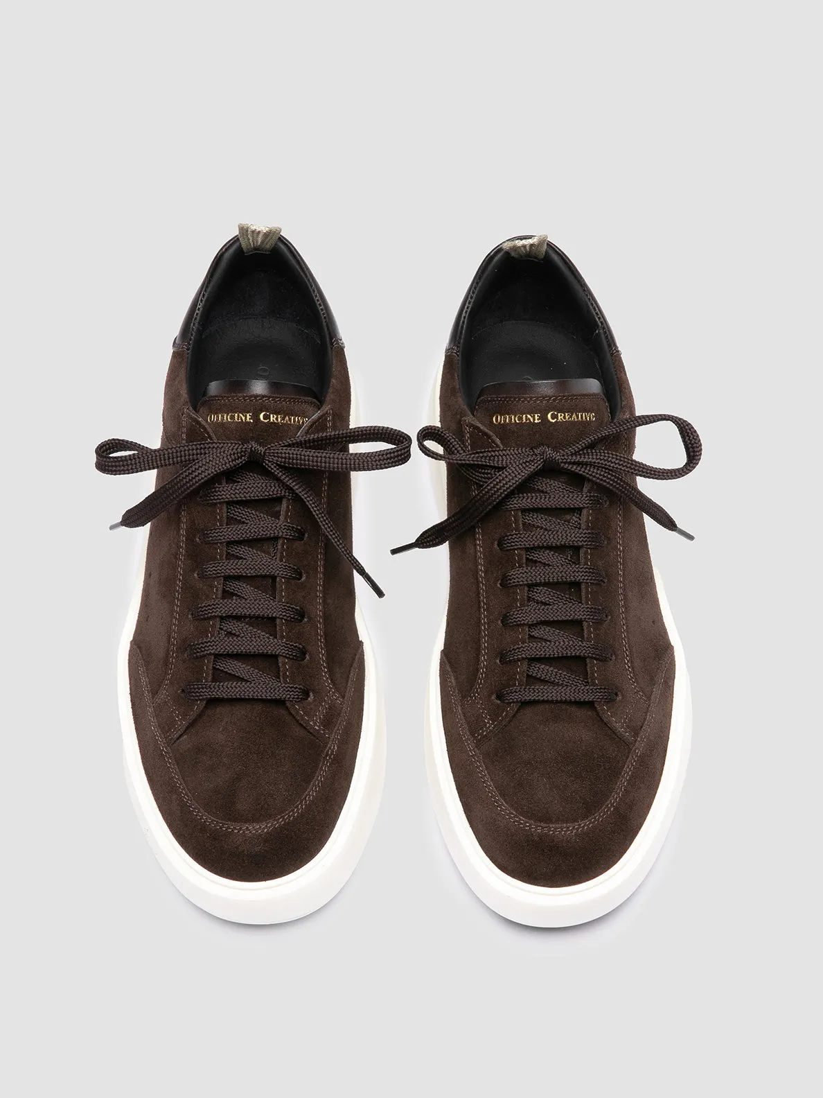 Unique grip Layered Design SEQUEL 002 - Brown Suede and Leather Sneakers