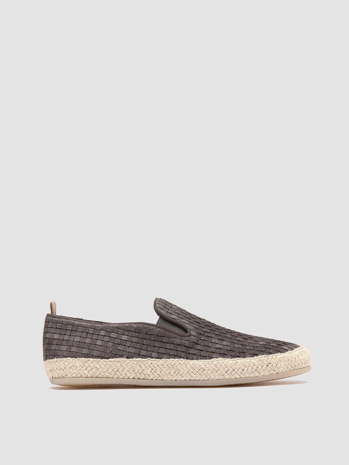 Luxe cushioning BOWLINE 001 - Grey Woven Espadrille Shoes