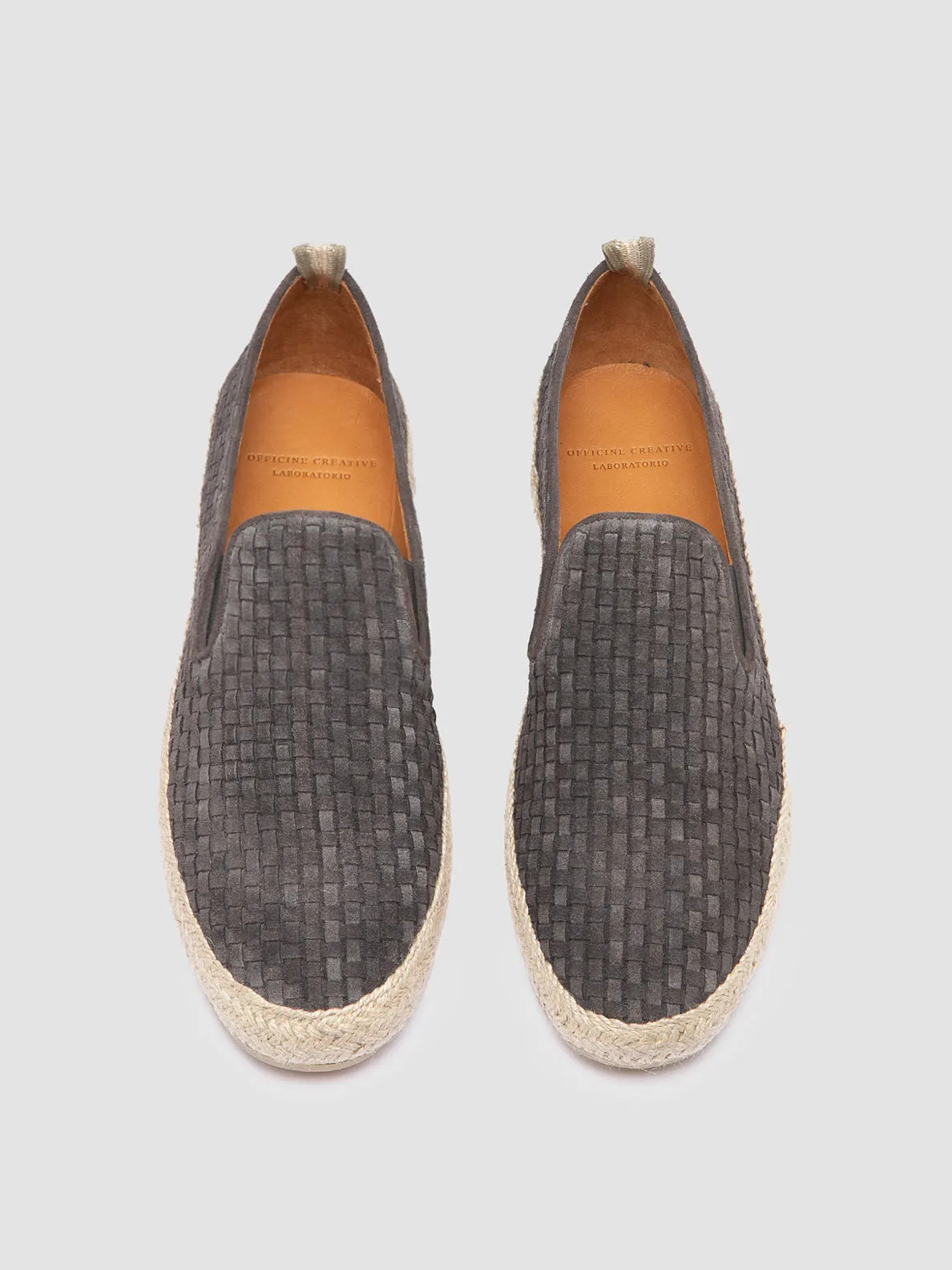 Eco conscious Upgraded look BOWLINE 001 - Grey Woven Espadrille Shoes