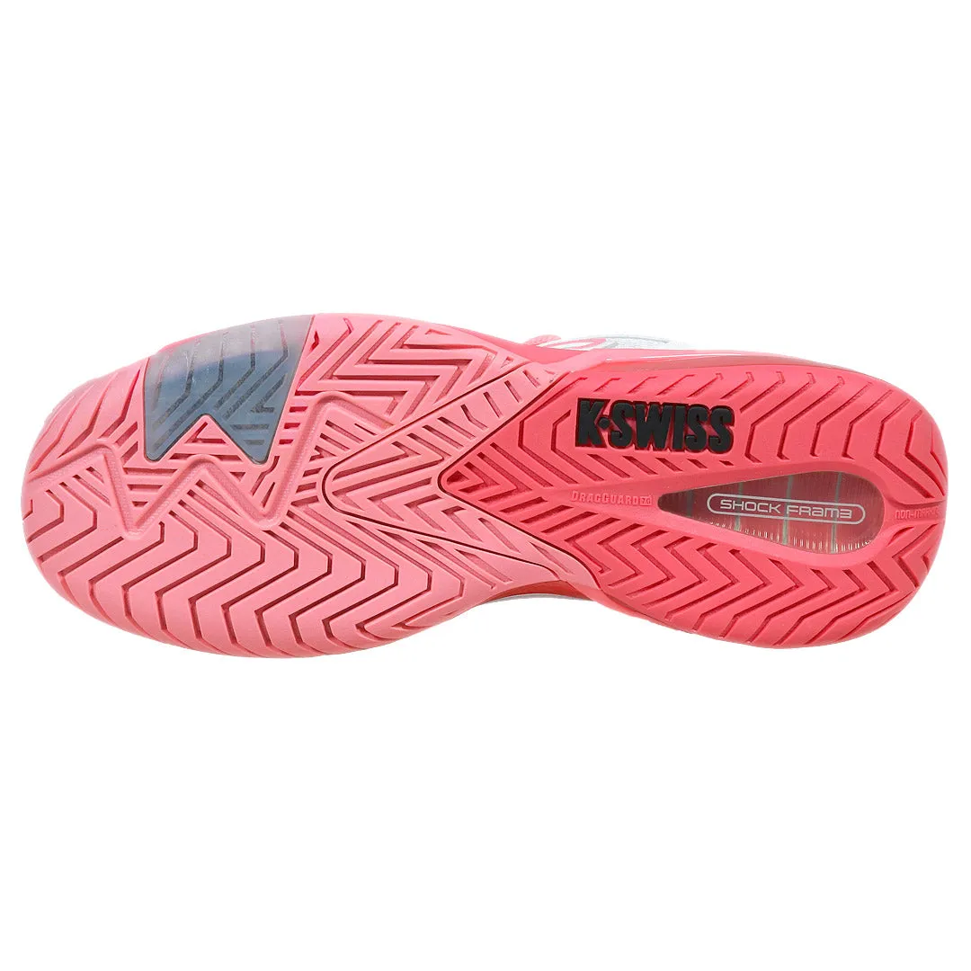 K-Swiss Women's Ultrashot 4 - White/Neon Pastel Pink Bounce Support