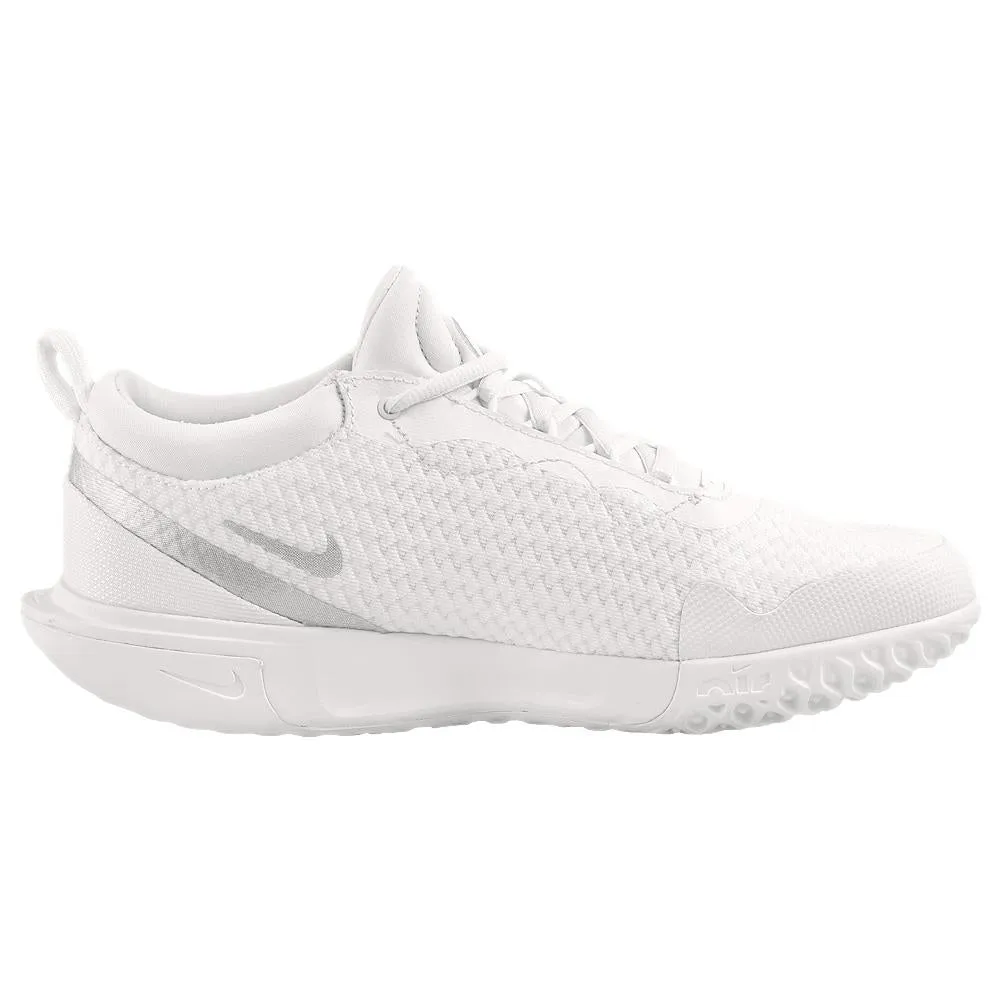 Nike Women's Court Zoom Pro - White/Metallic Silver Ultra-soft shock absorption Foam Insole