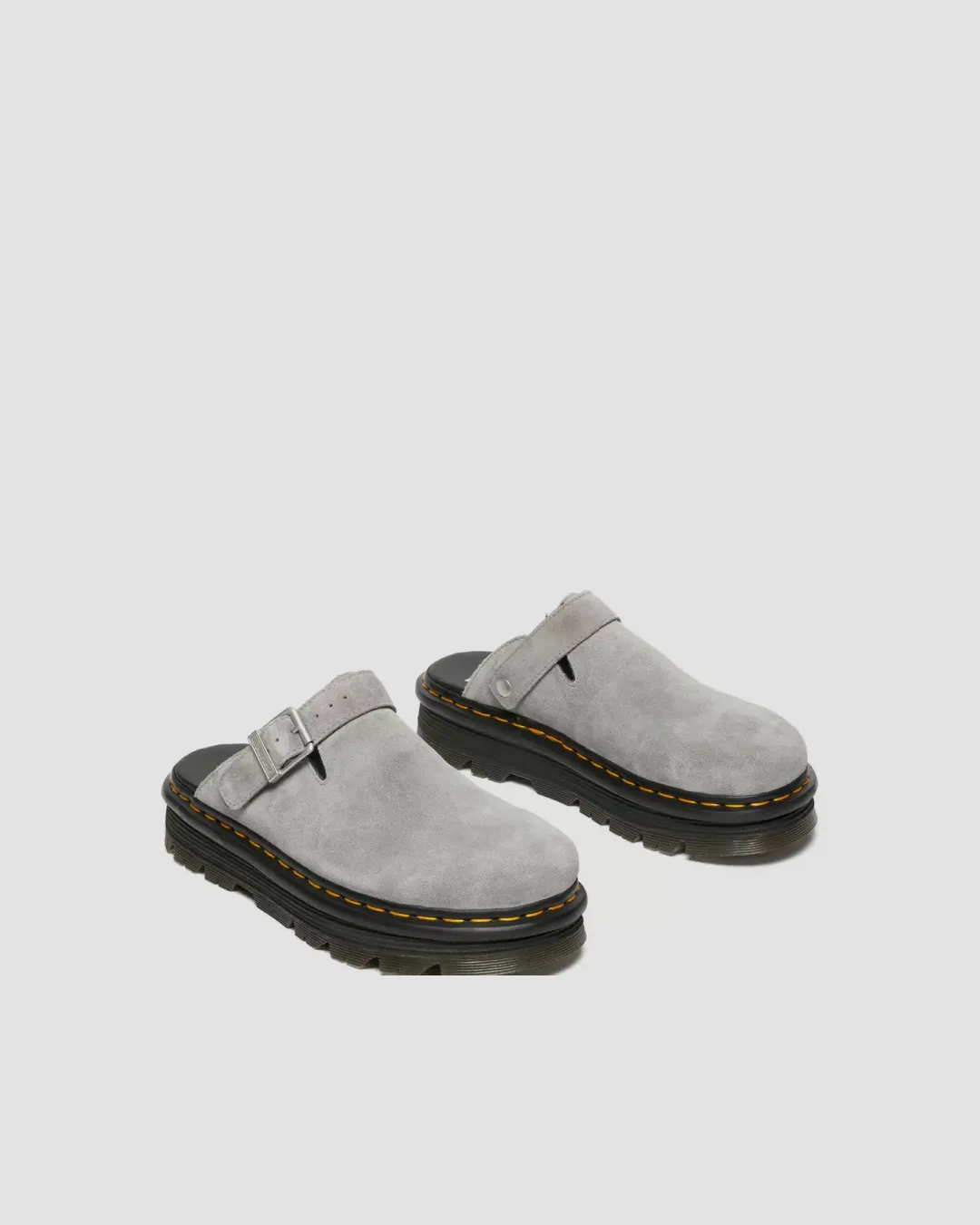 polyester - upper shoes Dr Martens Zebzag Suede Casual Slingback Platform Mules in Grey