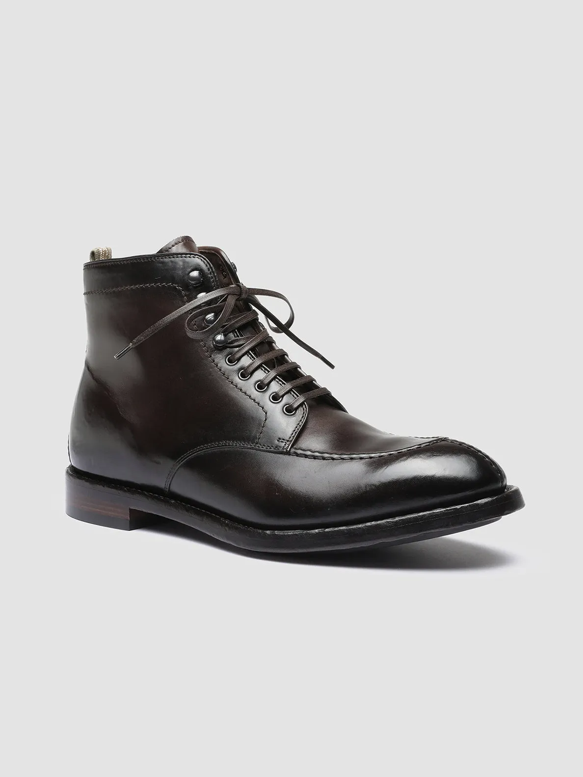 TEMPLE 006 - Brown Leather Ankle Boots Relaxed Step