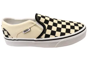 Vans Womens Comfortable Asher Checkerboard Slip On Shoes Freestyle Action Quick Drying