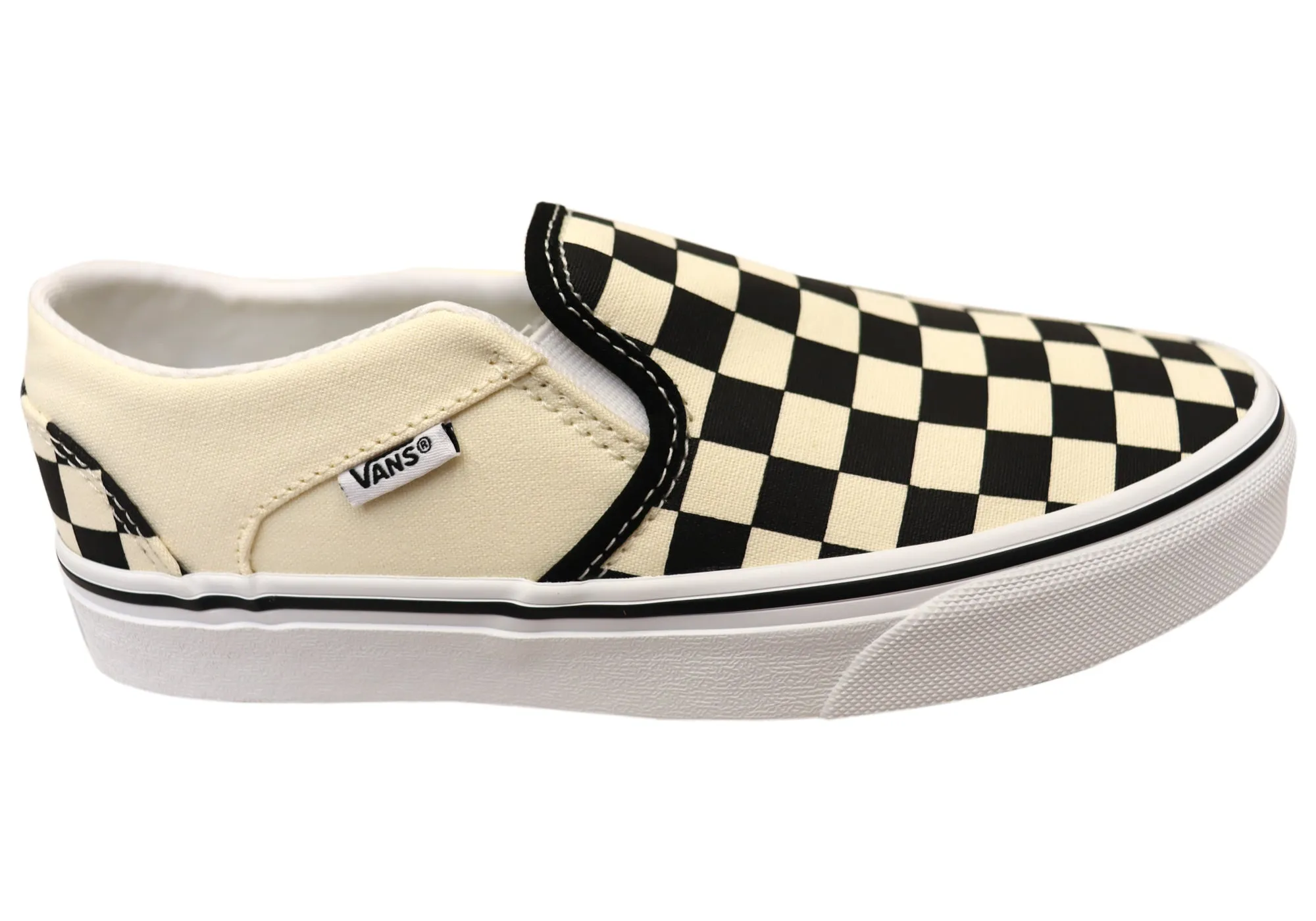 Stable Form Plush Interior Vans Womens Comfortable Asher Checkerboard Slip On Shoes