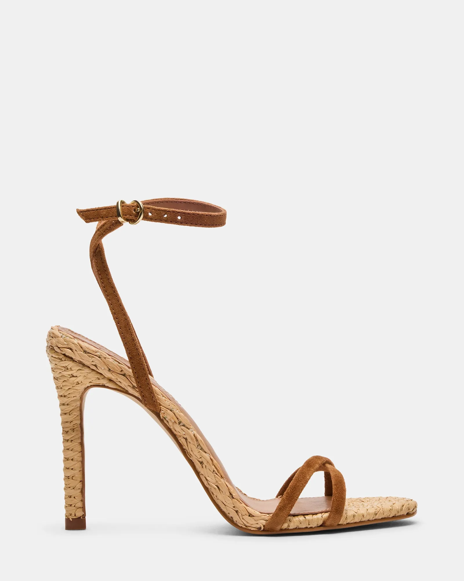 JYPSEY CHESTNUT SUEDE RAFFIA Smart Casual Heels Chic Wedding Sandals