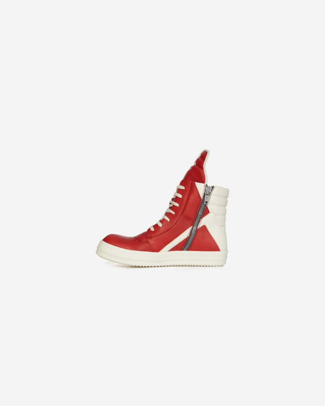Foot Ease Rick Owen Lido Geobasket High 'Cardinal Red' Milk Sneakers