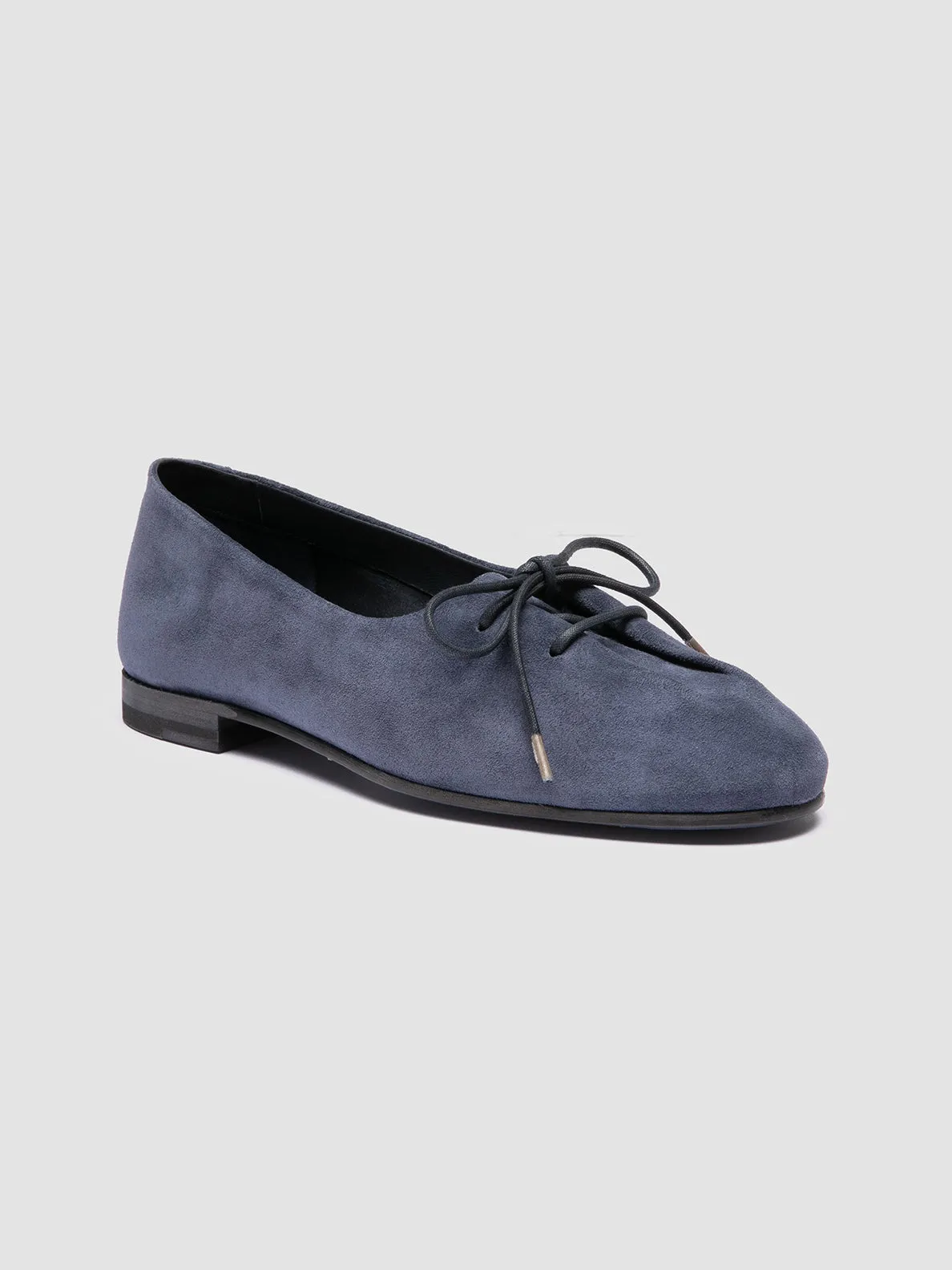 OLIVER 102 - Blue Suede Ballerina Shoes Navy Deep