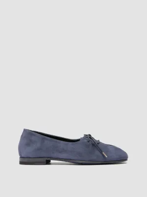 OLIVER 102 - Blue Suede Ballerina Shoes Fashionable Walk