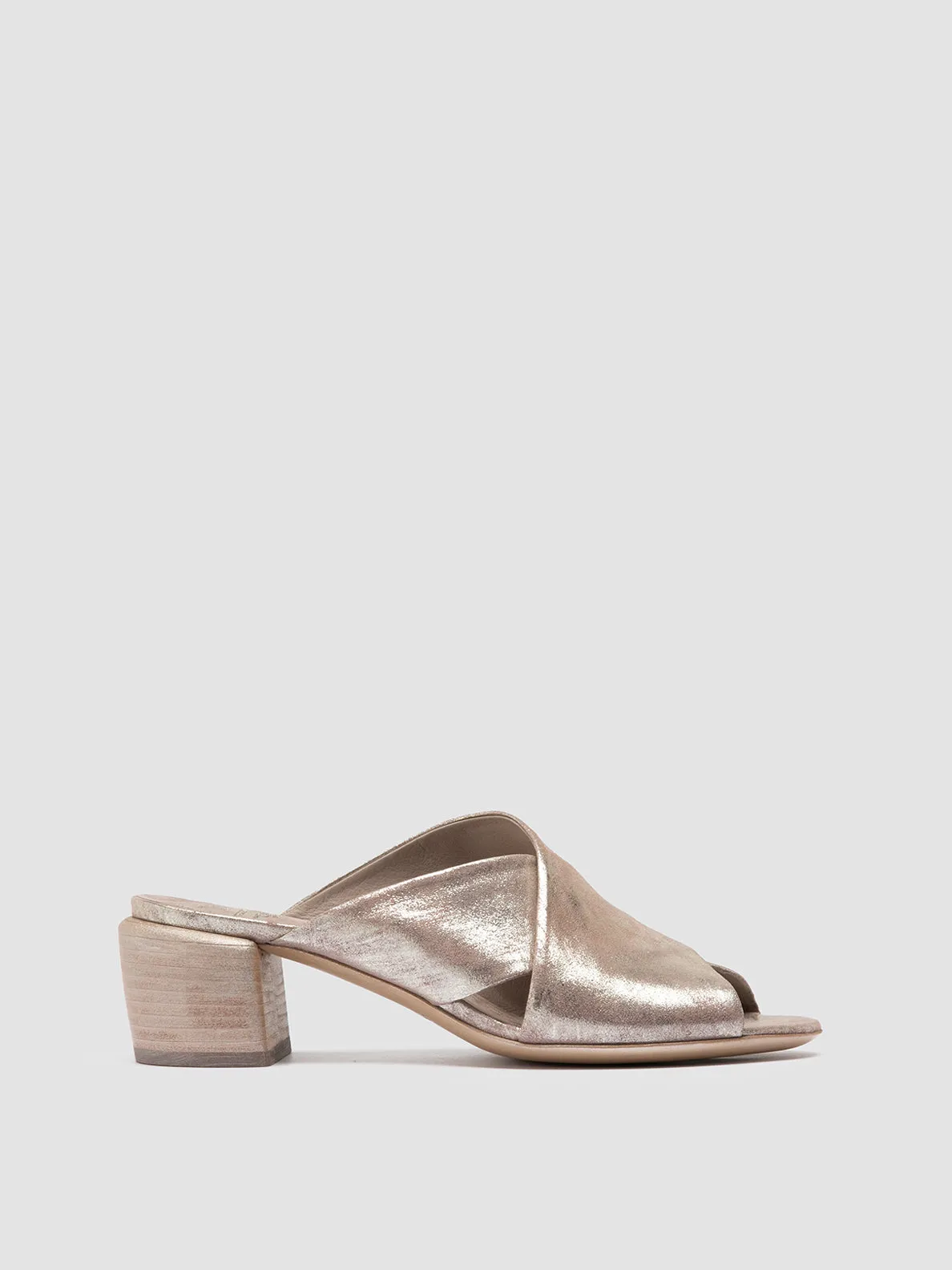 HADRY 007 - Gold Leather Slide Sandals Ridge Path