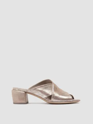 HADRY 007 - Gold Leather Slide Sandals Ridge Path