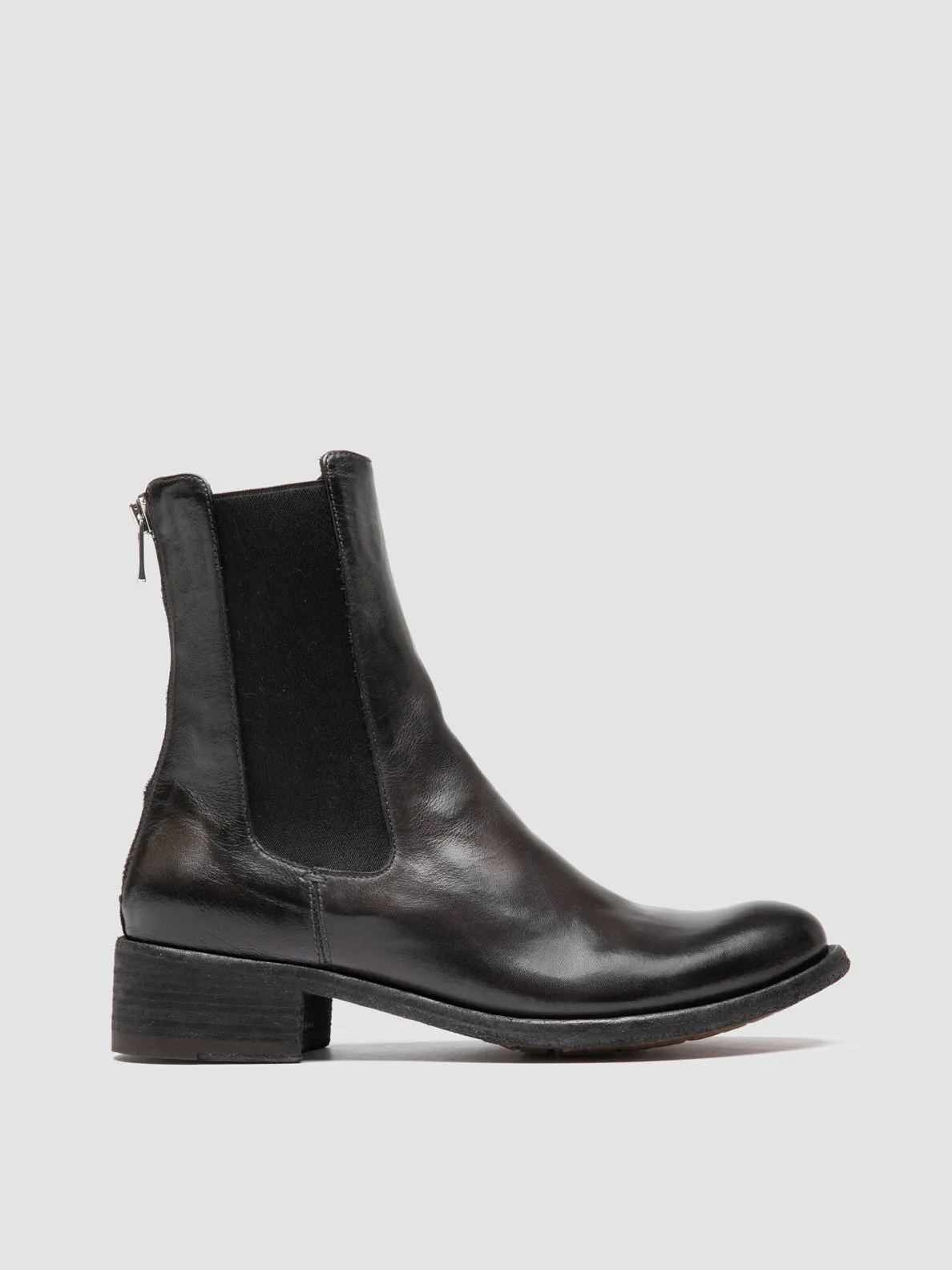 LISON 017 - Grey Leather Chelsea Boots Port Path