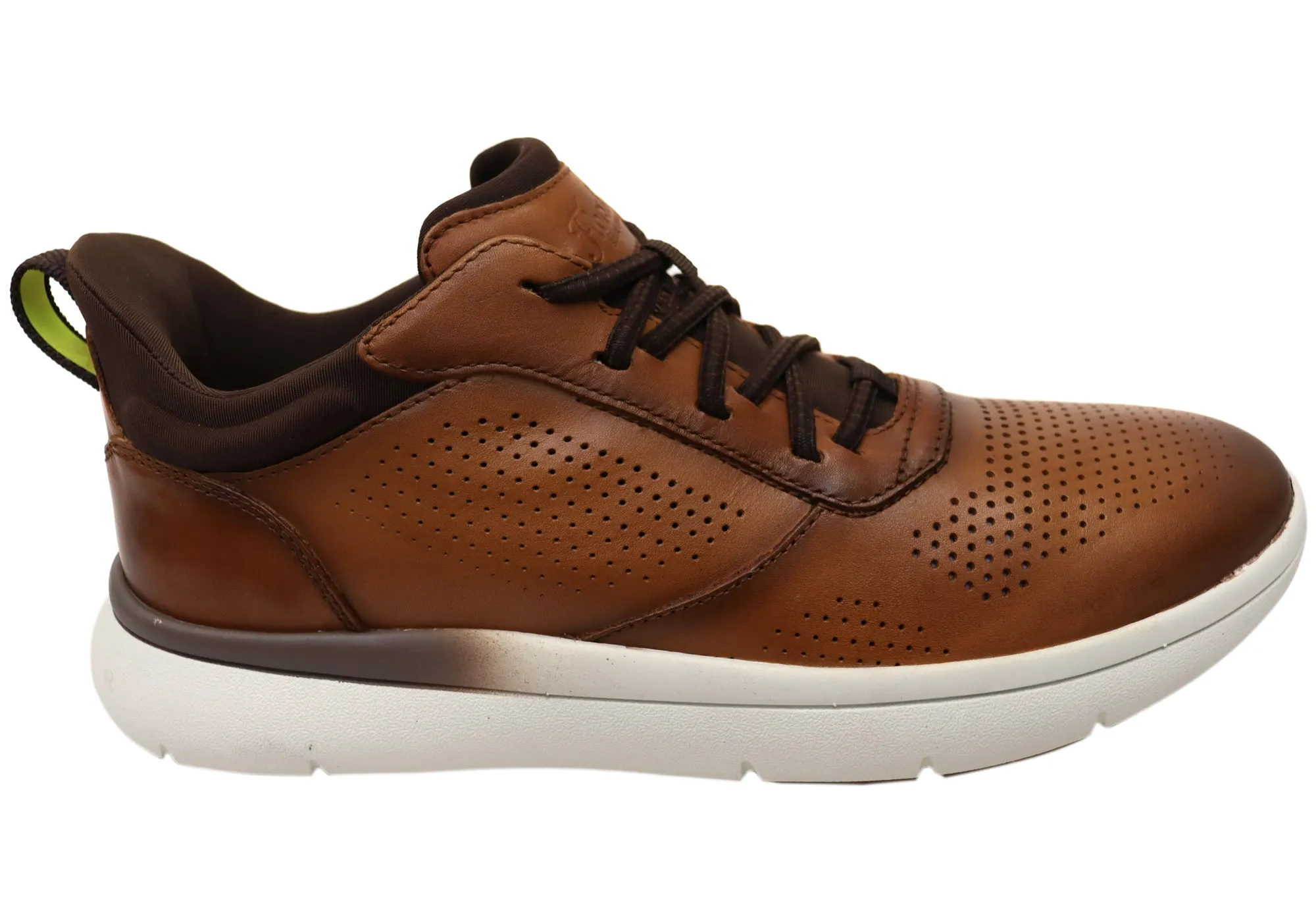 Florsheim Mens Leather EE Extra Wide Fleet Perf Toe Sneakers New In