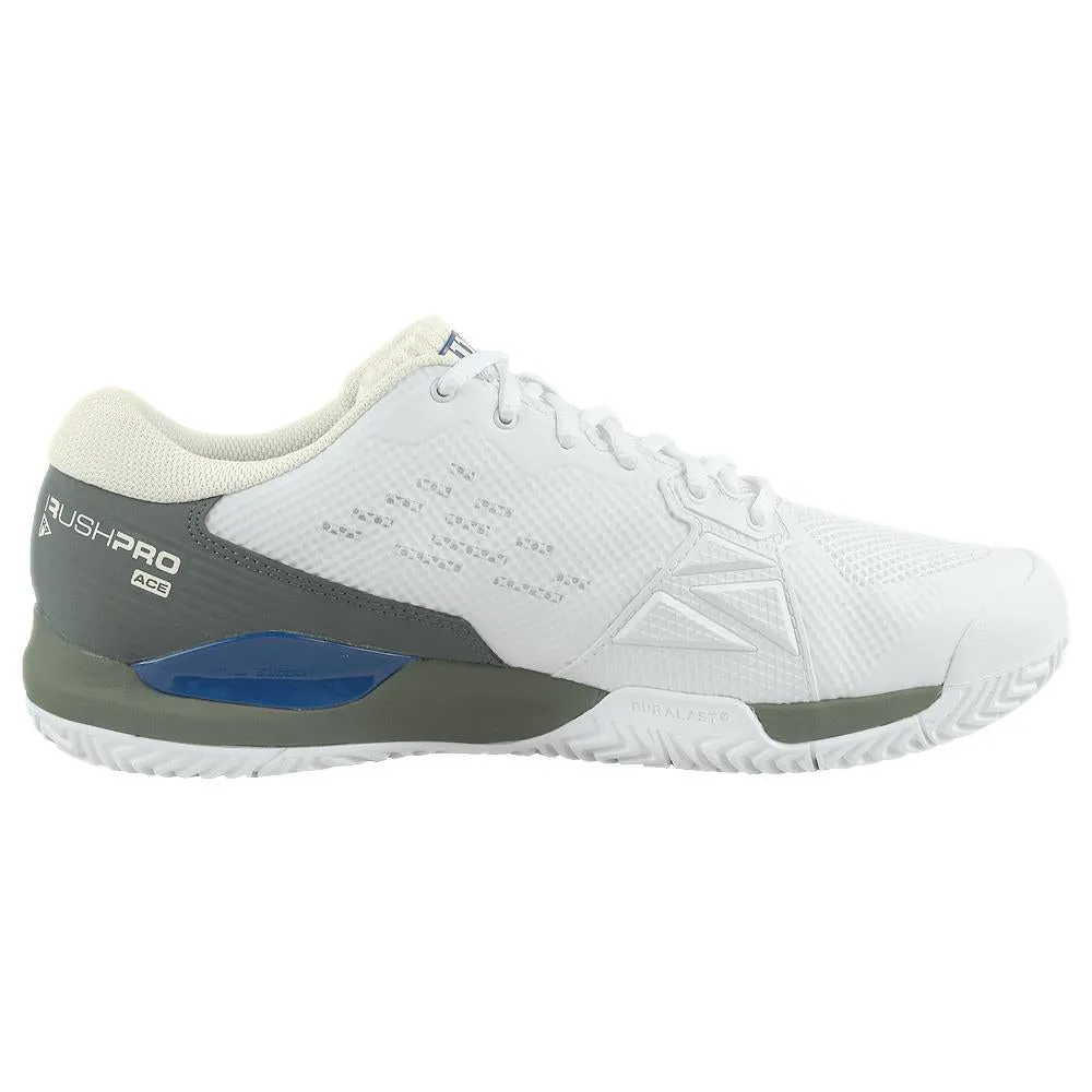 Wilson Men's Rush Pro Ace Pickler - Pickleball - White/Stormy Weather Jump High Stretch Laces