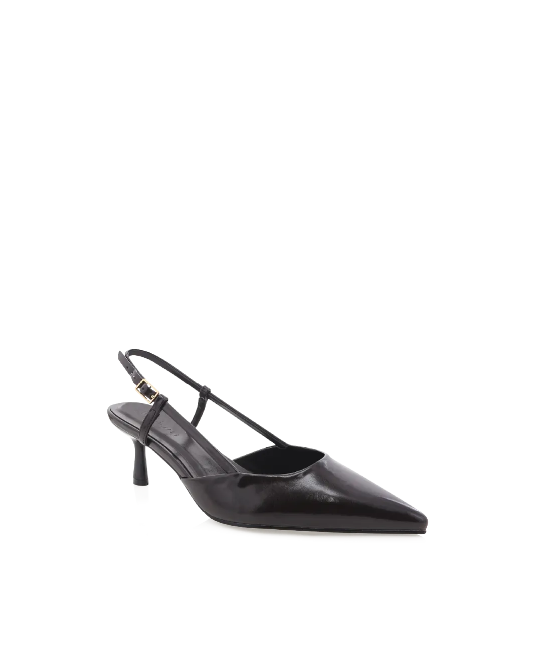 KYRIE - DARK CACAO SHINE Chic White Stilettos Comfort footbed