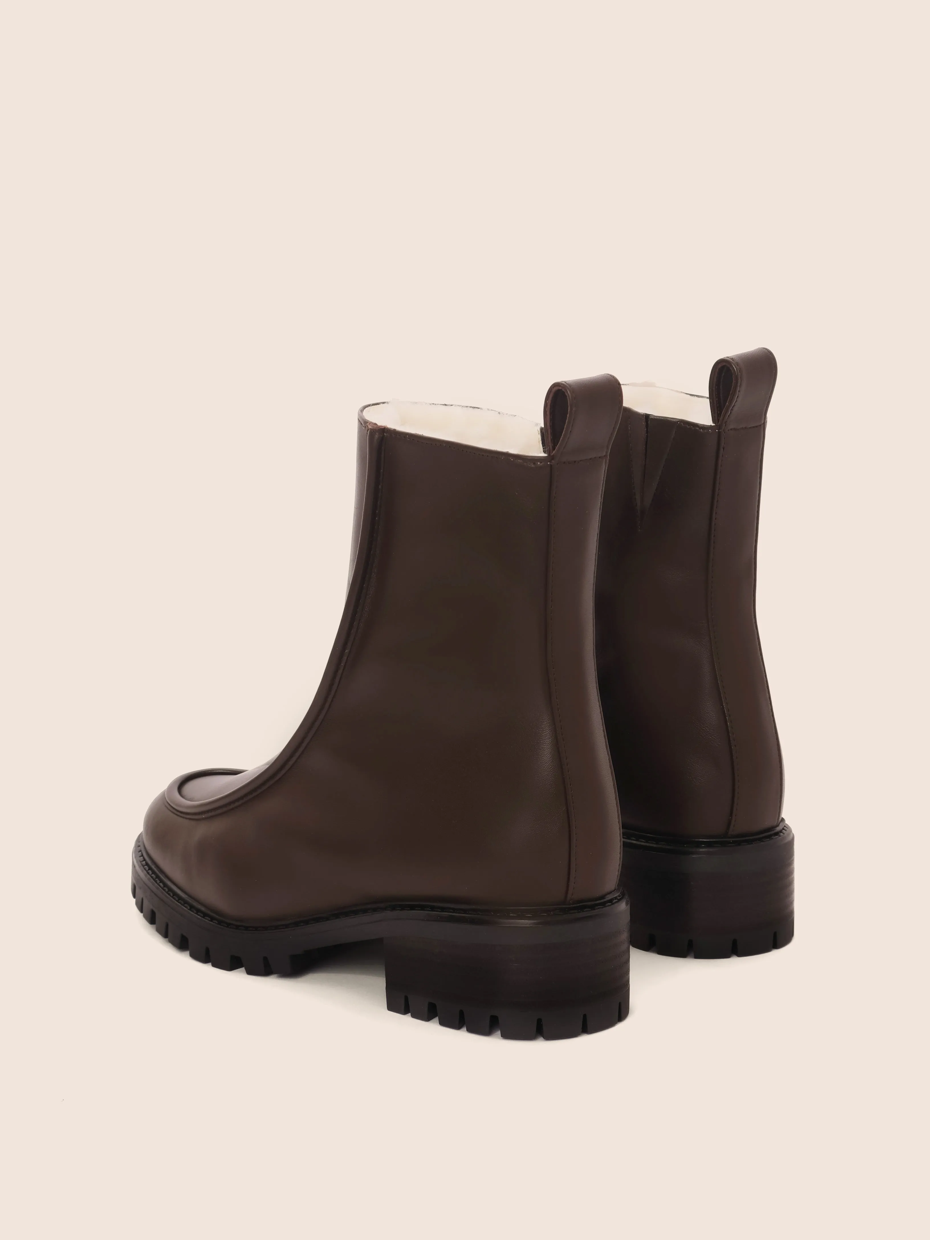 Vigo Dark Brown Lined Boot Patterned Surface