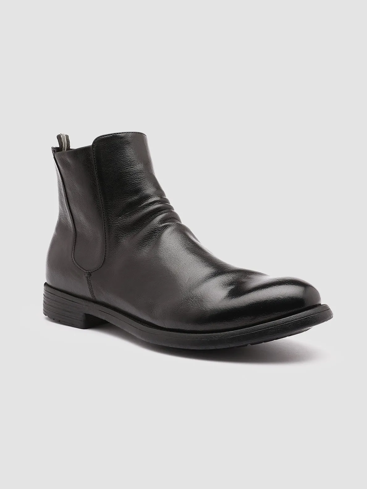 Support Zone HIVE 036 - Black Leather Ankle Boots