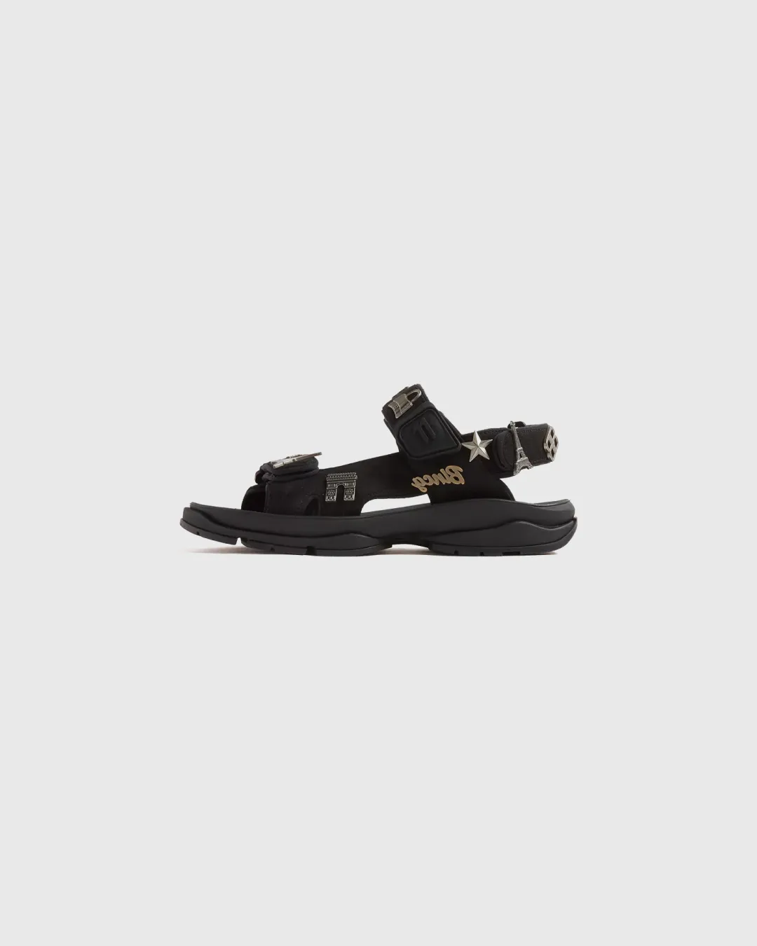 Balenciaga Embellished Tourist 'Black' Sandal Running Trail New Arrival