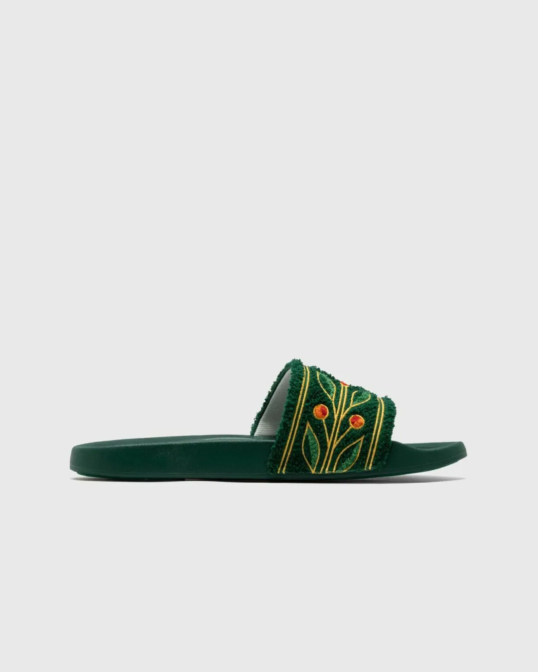 Casablanca Embroidered Terry Slider in Green adult athletic footwear field shoes