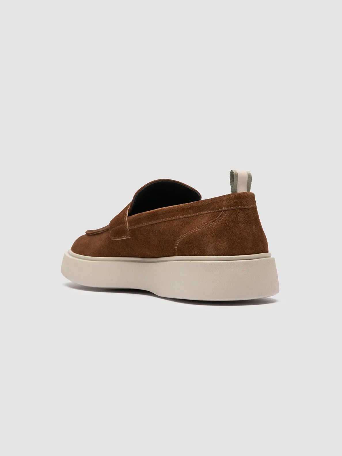 Grip Ready Responsive sole FRAME 001 - Brown Suede Penny Loafers