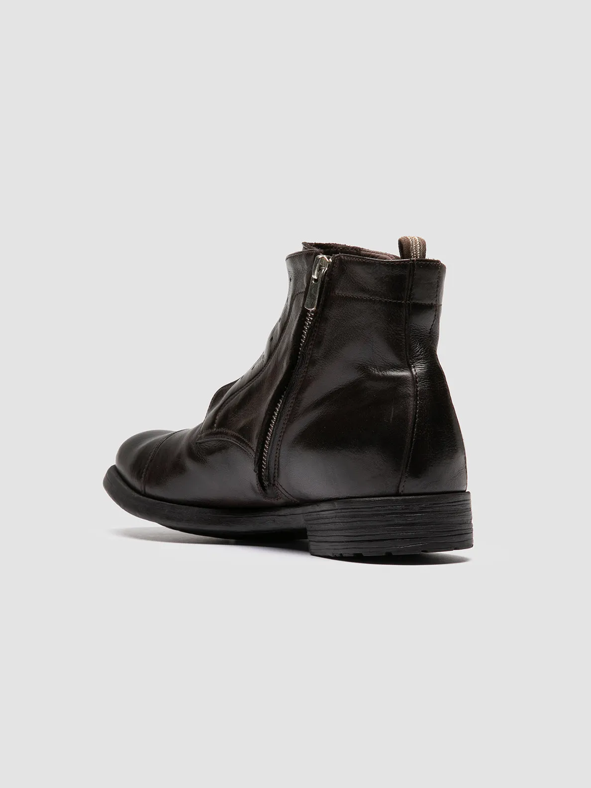 HIVE 005 - Brown Leather Zipped Boots Performance Step Clean Fit