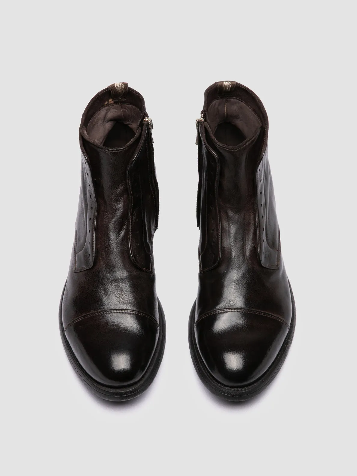 Style Play HIVE 005 - Brown Leather Zipped Boots
