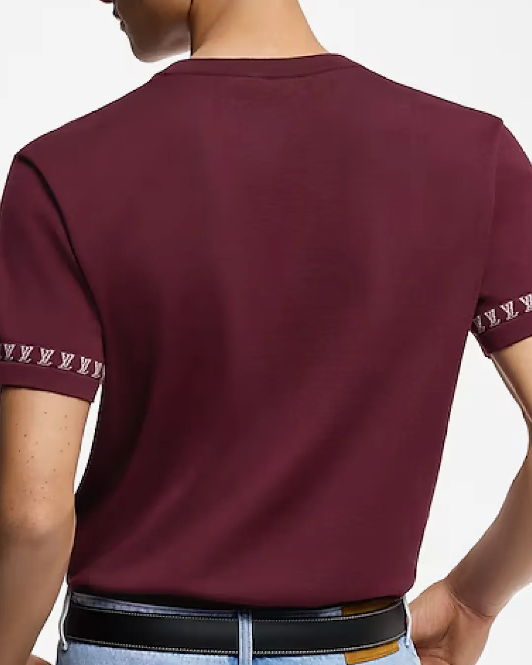 running in clean tracks shoes Louis Vuitton Signature Short-Sleeved Cotton Crewneck Burgundy Top