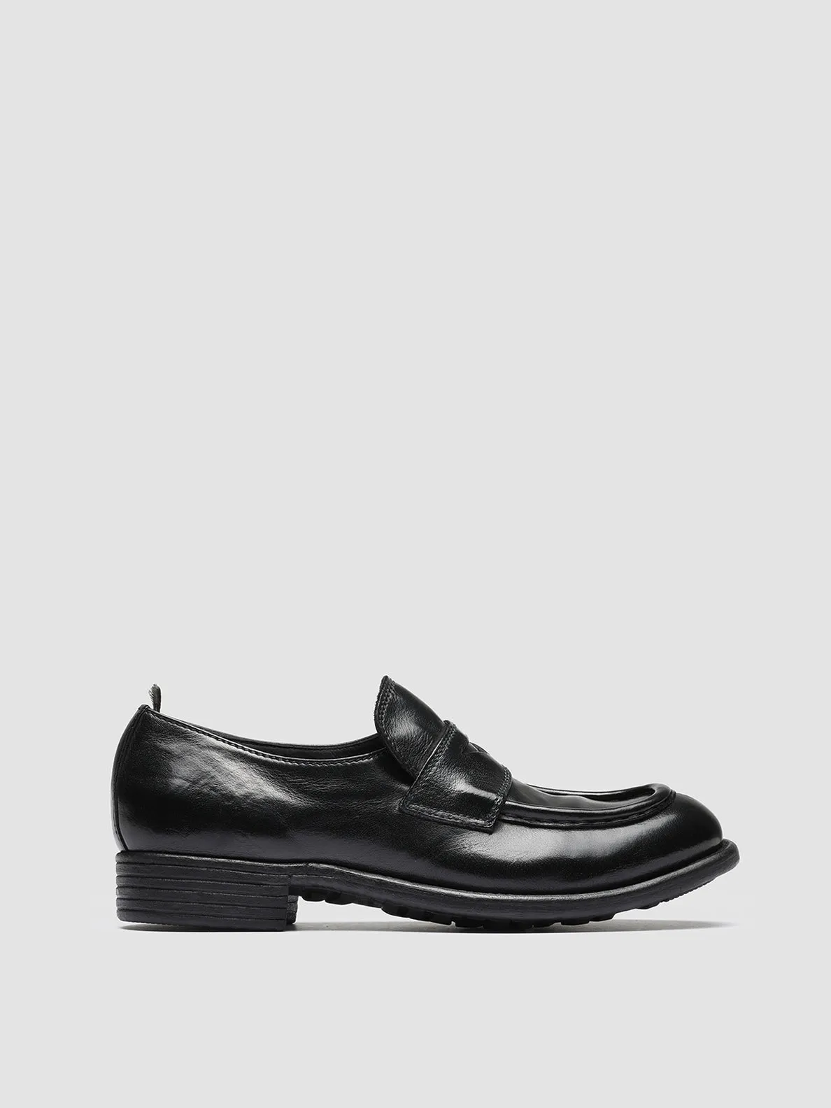 CALIXTE 020 - Black Leather Loafers Toe Clear