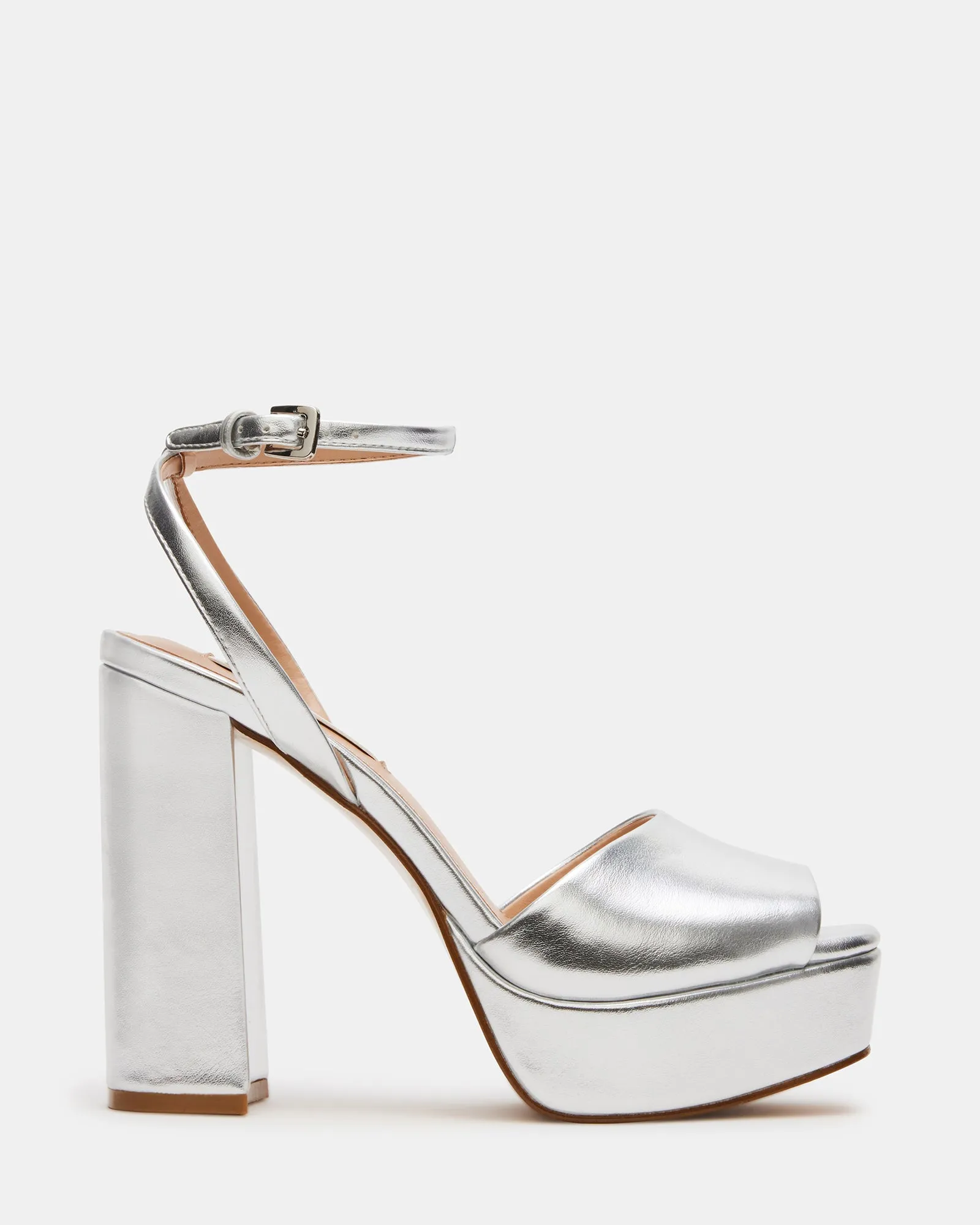 LOURDES SILVER METALLIC Vintage Style Heels