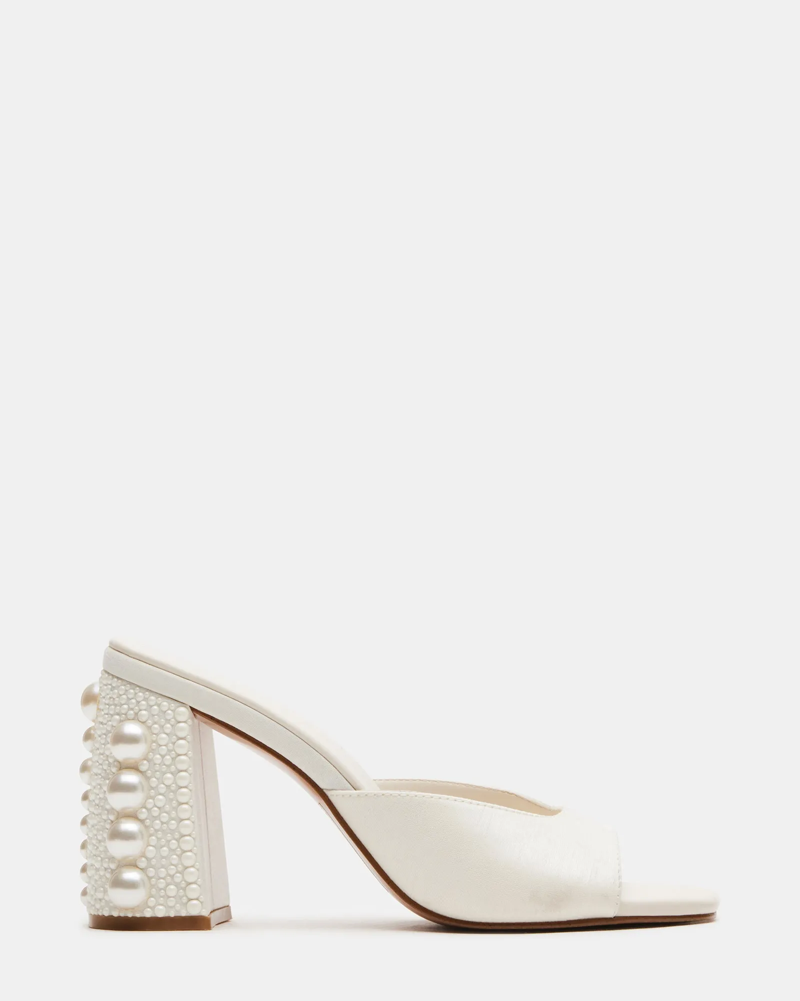 MANIA PEARL WHITE Metallic Heels Open Toe Evening Pumps